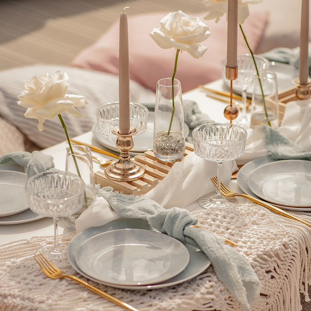 Luxury picnic table setup