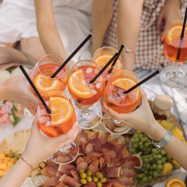 girls saluting and celebrating in bachelorette party