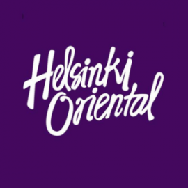 Helsinki Oriental Logo. Purple Backround and White letters